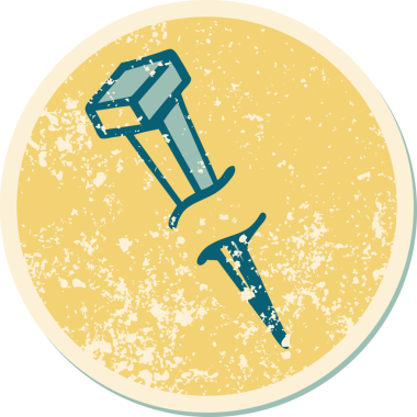 Bir insan tarafından çizilmiş demir tırnağın sembolik dövmesi.