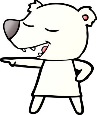 Bir insan tarafından çizilmiş mutlu kutup ayısı karikatürü