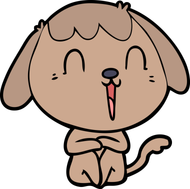 Bir insan tarafından çizilmiş şirin bir çizgi film köpeği.