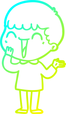 Bir insan tarafından çizilmiş mutlu bir adamın soğuk çizgi çizimi.