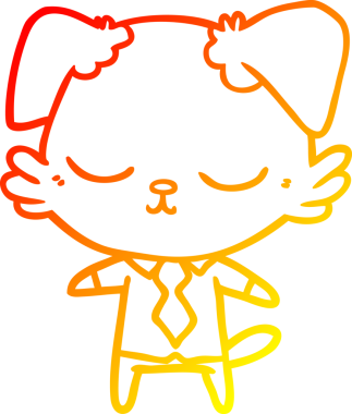 Bir insan tarafından çizilmiş sevimli bir köpeğin sıcak çizgi çizgisi.