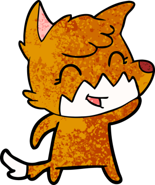 Bir insan tarafından çizilmiş tilki çizgi film karakteri