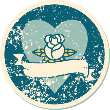 Bir insan tarafından çizilmiş kalp gülü ve bayrağının sembolik dövmeli resmi.