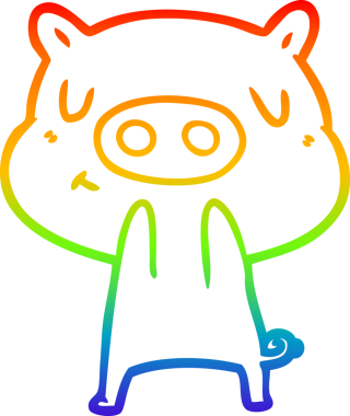 gökkuşağı gradyan çizgi çizimi bir insan tarafından çizilmiş içerikli domuz