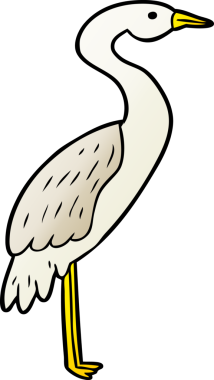 Bir insan tarafından çizilmiş leylek çizgi filmi.