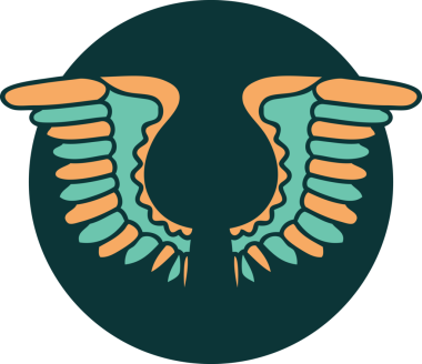 Bir insanın çizdiği kanadın ikonik dövme şekli