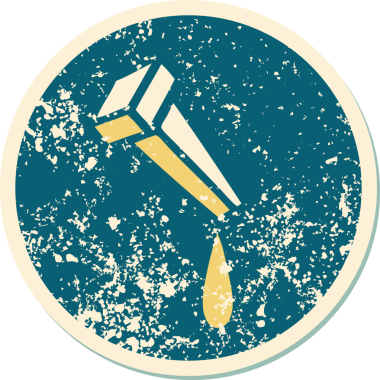 Bir insan tarafından çizilmiş demir tırnağın sembolik dövmesi.