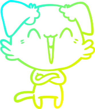 Bir insan tarafından çizilmiş küçük mutlu bir köpek çizgi filmi.