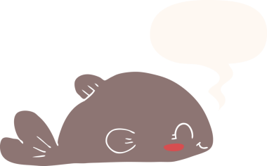 bir insan tarafından çizilmiş, konuşma baloncuklu çizgi film balığı.