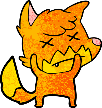 Bir insan tarafından çizilmiş ölü tilki çizgi filmi