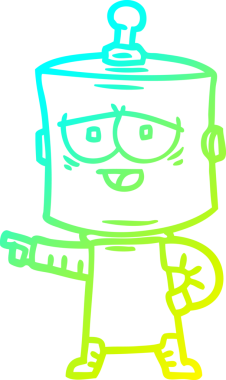 Bir insan tarafından çizilmiş soğuk gradyan robot çizimi