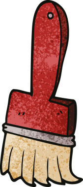 Bir insan tarafından çizilmiş karalama boya fırçası.