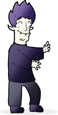 Bir insan tarafından çizilen heyecanlı vampir çizgi filmi