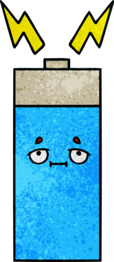 Bir insanın çizdiği pilin retro grunge desen karikatürü