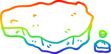 gökkuşağı gradyan çizimi bir insan tarafından çizilmiş eski bir kaya karikatürü