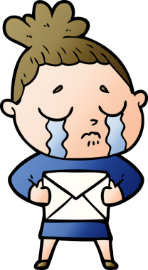 Bir insan tarafından çizilmiş karikatür ağlayan kadın.