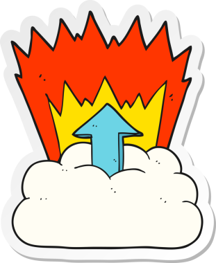 Bir insan tarafından çizilmiş buluta yüklenen bir karikatür etiketi