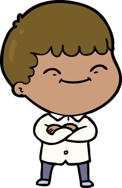 Bir insan tarafından çizilmiş mutlu çocuk çizgi filmi.