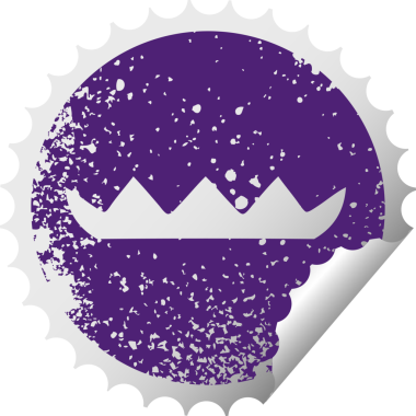 Bir insan tarafından çizilmiş nilüfer yaprağının deforme olmuş dairesel soyma etiketi.