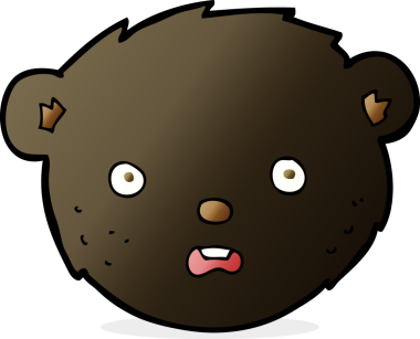 bir insan tarafından çizilmiş siyah ayı yüzü.