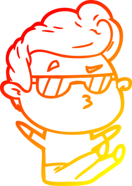 Bir insan tarafından çizilen karikatür karikatürünün sıcak çizgi çizimi.