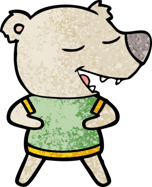 Bir insan tarafından çizilmiş çizgi film ayısı.