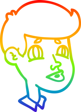 gökkuşağı gradyan çizgi çizimi bir insan tarafından çizilmiş bir çizgi çocuk yüzü