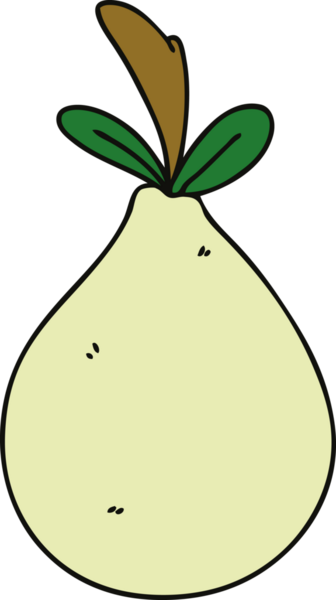 Bir insan tarafından çizilmiş tuhaf bir armut.