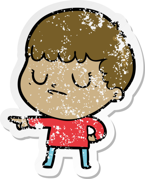 Bir insan tarafından çizilmiş huysuz bir çocuğun sıkıntılı çıkartması.