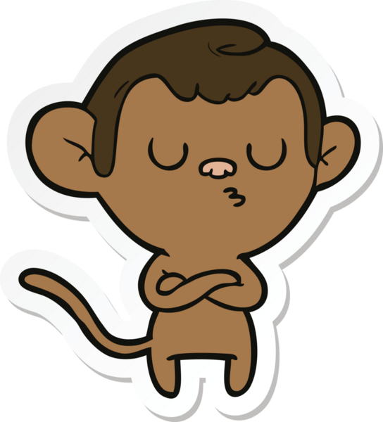 Bir insan tarafından çizilmiş sinir bozucu bir maymunun çıkartması.