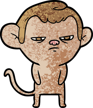 Bir insan tarafından çizilmiş çizgi maymun.