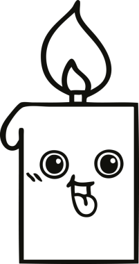 Bir insan tarafından çizilmiş mum çizimi.