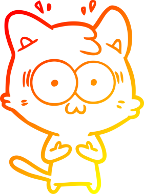 İnsan tarafından çizilmiş bir çizgi filmin sıcak eğimli çizimi.