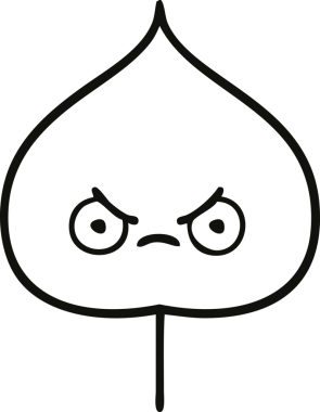 Bir insan tarafından çizilmiş dışavurumsal yaprağın çizgi çizimi