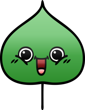 Bir insan tarafından çizilmiş dışavurumsal yaprağın gölgelenmiş çizimi