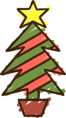 Bir insan tarafından çizilmiş Noel Ağacı Tebeşiri