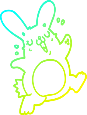 Bir insan tarafından çizilmiş bir çizgi film tavşanı çizimi