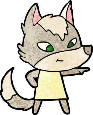 Bir insan tarafından çizilmiş dost canlısı bir kurt.