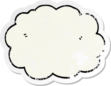 Bir insan tarafından çizilmiş karikatür bulutunun sıkıntılı çıkartması.