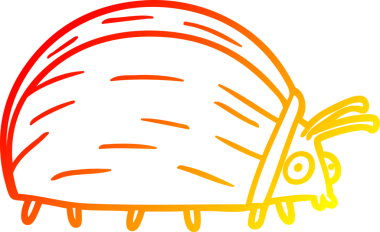 Bir insan tarafından çizilmiş dev bir karikatür böceğinin sıcak çizgi çizimi