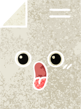 Bir insan tarafından çizilmiş bir kağıdın retro illüstrasyon tarzı karikatürü