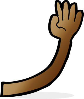 Bir insan tarafından çizilmiş çizgi film kolu