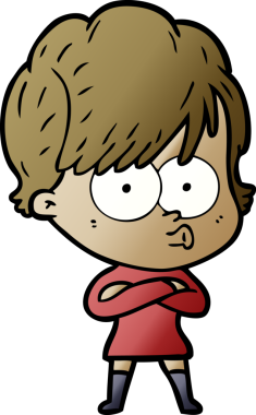 Bir insan tarafından çizilmiş karikatür kadın.