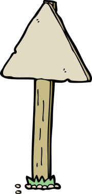 Bir insan tarafından çizilmiş çizgi tabela.