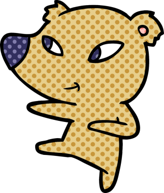 Bir insan tarafından çizilmiş sevimli çizgi film ayısı.