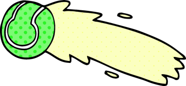 Bir insan tarafından çizilmiş uçan tenis topu karalaması.