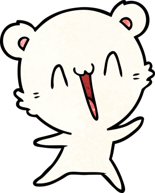 Bir insan tarafından çizilmiş mutlu kutup ayısı karikatürü