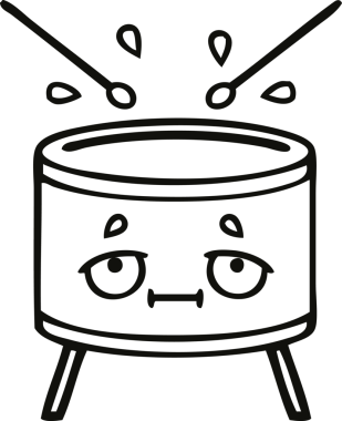 Bir insan tarafından çizilmiş davul çizimi