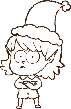 Noel Elf Kömürü Bir insan tarafından çizilmiş