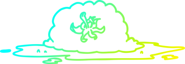 Bir insan tarafından çizilmiş ezilmiş bir domatesin soğuk gradyan çizimi